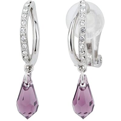 Traveller Clip d'oreille pendentif cristaux violet platiné 157566 - Publicité Traveller Clip d'oreille pendentif cristaux violet platiné 157566 - Publicité