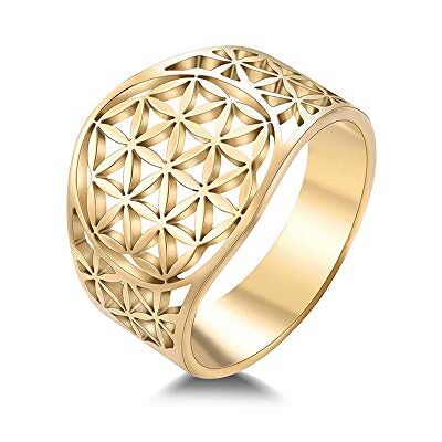 BlackAmazement Bague en acier inoxydable 316L Fleur de vie Ornement Argent Rose Or Femme, Acier inoxydable - Publicité BlackAmazement Bague en acier inoxydable 316L Fleur de vie Ornement Argent Rose Or Femme, Acier inoxydable - Publicité