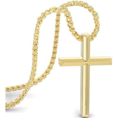 SERASAR Collier Croix Homme avec Pendentif 50cm Chaine Bijoux Plaqué Idée Cadeau Anniversaire Fête Des Pères Punk Rock Saint Valentin - Publicité SERASAR Collier Croix Homme avec Pendentif 50cm Chaine Bijoux Plaqué Idée Cadeau Anniversaire Fête Des Pères Punk Rock Saint Valentin - Publicité