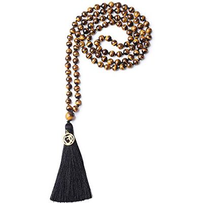 COAI Collier Mala 108 Perles Bouddhistes Nouées Om Unisexe - Publicité COAI Collier Mala 108 Perles Bouddhistes Nouées Om Unisexe - Publicité