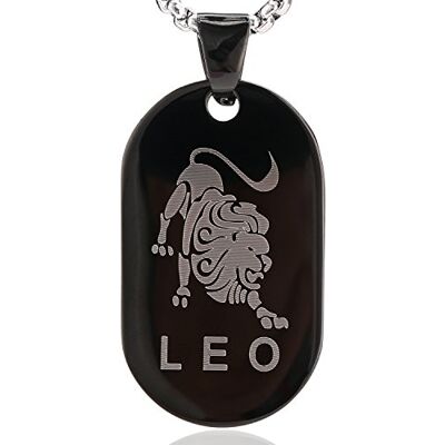 DonDon Collier Unisex avec Pendentif en Acier Inoxydable Signe du Zodiaque Noir-argenté 52 cm dans Une Pochette en Velours Lion - Publicité DonDon Collier Unisex avec Pendentif en Acier Inoxydable Signe du Zodiaque Noir-argenté 52 cm dans Une Pochette en Velours Lion - Publicité