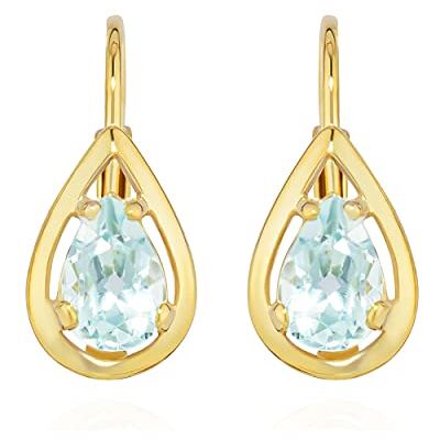 NKlaus Paire de Brisure Pendentifs d'oreilles véritable Topaze bleue 333 Or jaune 8 carats 14x6mm Femme Boucles d'oreilles - Publicité NKlaus Paire de Brisure Pendentifs d'oreilles véritable Topaze bleue 333 Or jaune 8 carats 14x6mm Femme Boucles d'oreilles - Publicité