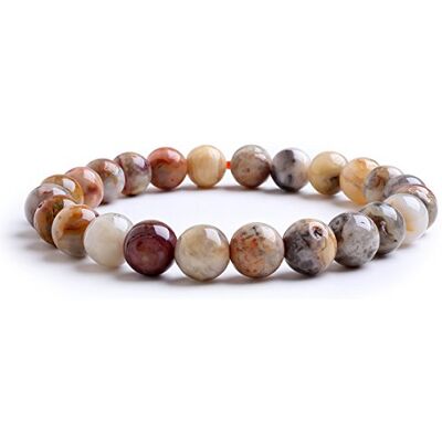 Candyfancy Pierres Précieuses Bracelet Naturelles Agate Dentelle Lithotherapie Élastique Guerison Perles 8MM Femme Homme - Publicité Candyfancy Pierres Précieuses Bracelet Naturelles Agate Dentelle Lithotherapie Élastique Guerison Perles 8MM Femme Homme - Publicité