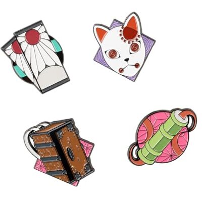 Grupo Erik Set de 4 Pin's Demon Slayer À Collectionner Lot de 4 Pin's Décoratifs Accessoire Sac et Veste, À Collectionner, Petit Cadeau Fan - Publicité Grupo Erik Set de 4 Pin's Demon Slayer À Collectionner Lot de 4 Pin's Décoratifs Accessoire Sac et Veste, À Collectionner, Petit Cadeau Fan - Publicité