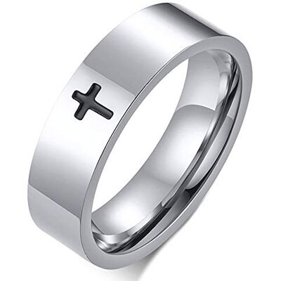 ZENSE Bague croix latine pour homme en acier argenté ZR0167, taille 61 - Publicité ZENSE Bague croix latine pour homme en acier argenté ZR0167, taille 61 - Publicité