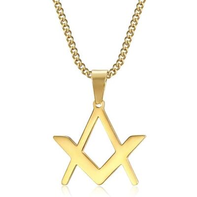 BOBIJOO Jewelry Pendentif Discret Collier Symbole Franc Maçonnerie Equerre Compas Acier Or Doré Plaqué Chaîne - Publicité BOBIJOO Jewelry Pendentif Discret Collier Symbole Franc Maçonnerie Equerre Compas Acier Or Doré Plaqué Chaîne - Publicité