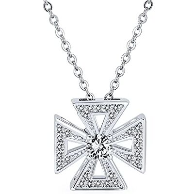 Bling Jewelry Collier Pour Femmes Ados En Argent Sterling Avec Pendentif Croix De Malte Fleur De Lys En Zirconium Cubique Et Cz. Publicité Bling Jewelry Collier Pour Femmes Ados En Argent Sterling Avec Pendentif Croix De Malte Fleur De Lys En Zirconium Cubique Et Cz. Publicité