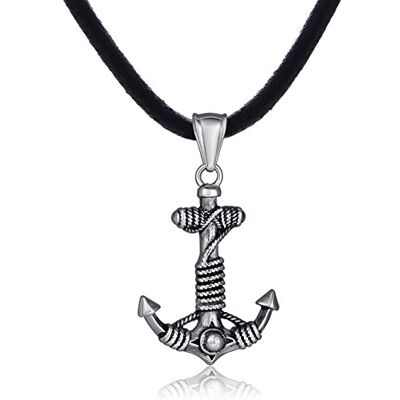 DonDon Collier en Cuir pour Homme 50 cm avec Pendentif en Acier Inoxydable dans différents modèles - Publicité DonDon Collier en Cuir pour Homme 50 cm avec Pendentif en Acier Inoxydable dans différents modèles - Publicité