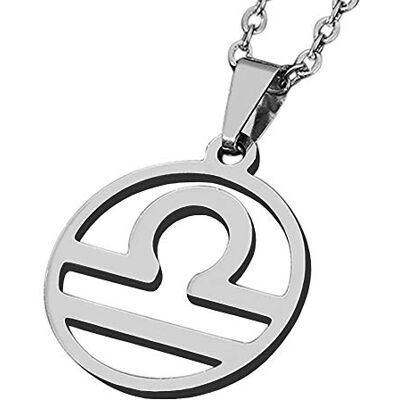 ZENSE Collier zodiaque pour homme, diamètre 2 cm, avec chaîne, ZP0240, Balance - Publicité ZENSE Collier zodiaque pour homme, diamètre 2 cm, avec chaîne, ZP0240, Balance - Publicité