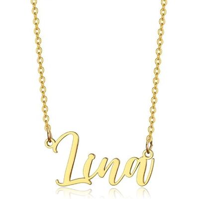BOBIJOO Jewelry Pendentif Collier Prénom Femme Fille Acier Inoxydable Plaqué Doré Or Au Choix Lina - Publicité BOBIJOO Jewelry Pendentif Collier Prénom Femme Fille Acier Inoxydable Plaqué Doré Or Au Choix Lina - Publicité