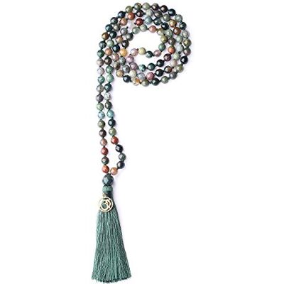 COAI Collier Mala 108 Perles Bouddhistes Nouées Om Unisexe - Publicité COAI Collier Mala 108 Perles Bouddhistes Nouées Om Unisexe - Publicité