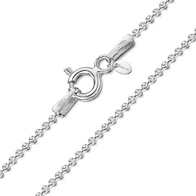 Amberta® Collier Enfant (4-12 ans) Chaîne Argent Fin Sterling 925 Épaisseur 1 mm Longueur 36 cm Maille Boule Diamantée - Publicité Amberta® Collier Enfant (4-12 ans) Chaîne Argent Fin Sterling 925 Épaisseur 1 mm Longueur 36 cm Maille Boule Diamantée - Publicité