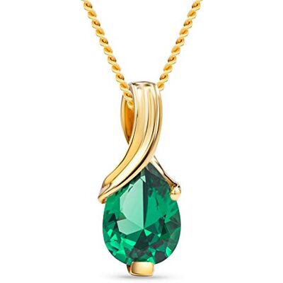 MIORE Collier Femme, Pendentif Or 14 Carats 585 Jaune, Émeraude Poire 0.61ct, Design Goutte, Maille Gourmette, 45 cm, Fermoir Anneau à Ressort, Fabriqué en Italie, Bijoux Femme avec Boite a Bijoux - Publicité MIORE Collier Femme, Pendentif Or 14 Carats 585 Jaune, Émeraude Poire 0.61ct, Design Goutte, Maille Gourmette, 45 cm, Fermoir Anneau à Ressort, Fabriqué en Italie, Bijoux Femme avec Boite a Bijoux - Publicité