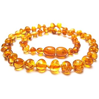 Amberta Collier Ambre 33cm. 100% Plus Haute Qualite Certifie l'Ambre la Baltique Authentique Collier Perles - Publicité Amberta Collier Ambre 33cm. 100% Plus Haute Qualite Certifie l'Ambre la Baltique Authentique Collier Perles - Publicité