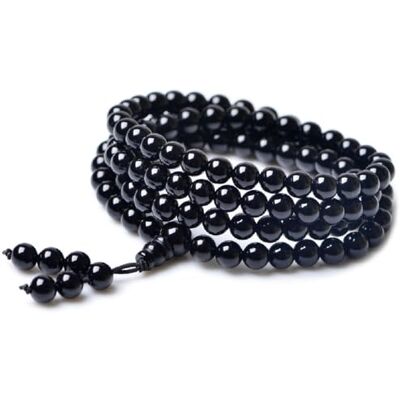 COAI Collier Mala 108 Perles, Chapelet Bouddhiste, Bracelet Onyx, 6mm - Publicité COAI Collier Mala 108 Perles, Chapelet Bouddhiste, Bracelet Onyx, 6mm - Publicité