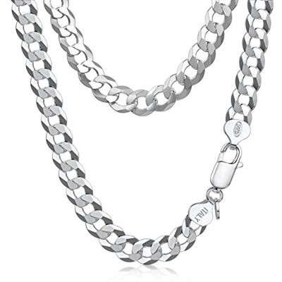 Amberta Collier Chaîne Cubaine pour Homme en Argent Sterling 925 Massif, Maillon Gourmette Italien Épaisse Miami Cadeau: Chaîne Argent Homme 7.9 mm 45 cm - Publicité Amberta Collier Chaîne Cubaine pour Homme en Argent Sterling 925 Massif, Maillon Gourmette Italien Épaisse Miami Cadeau: Chaîne Argent Homme 7.9 mm 45 cm - Publicité