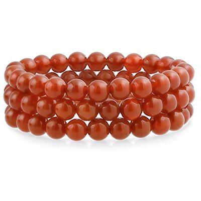 Bling Jewelry Lot De Bracelets Extensibles Empilables En Perles De Cornaline Rouge Pour Femmes Ados Hommes 8Mm - Publicité Bling Jewelry Lot De Bracelets Extensibles Empilables En Perles De Cornaline Rouge Pour Femmes Ados Hommes 8Mm - Publicité