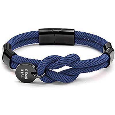ZENSE Bracelet cordon noeud marin ajustable ZB0319, Bleu - Publicité ZENSE Bracelet cordon noeud marin ajustable ZB0319, Bleu - Publicité
