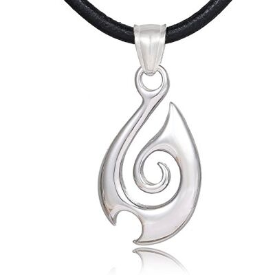 DonDon Collier en Cuir pour Homme 50 cm avec Pendentif Acier Inoxydable Maori Tribal Icône Poisson Hameçon - Publicité DonDon Collier en Cuir pour Homme 50 cm avec Pendentif Acier Inoxydable Maori Tribal Icône Poisson Hameçon - Publicité