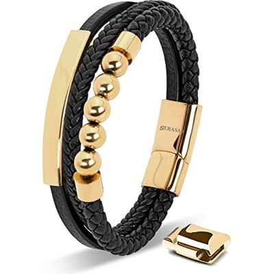 SERASAR Bracelet Homme Cuir Fermoir Magnétique Acier Inoxydable Briller Cuir De Vachette Véritable Bracelets Style Tressé Coffret Cadeau Bijoux Inclus D'Accessoires de Mode Pour Homme - Publicité SERASAR Bracelet Homme Cuir Fermoir Magnétique Acier Inoxydable Briller Cuir De Vachette Véritable Bracelets Style Tressé Coffret Cadeau Bijoux Inclus D'Accessoires de Mode Pour Homme - Publicité