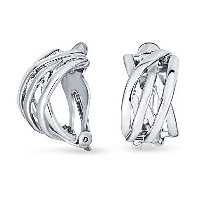 Bling Jewelry Boucles D'Oreilles À Clip Pour Femmes Non Percées En Laiton Plaqué Argent Avec Motif Classique De Nœud Celtique Tressé En Fil Torsadé Ouvert Et Large - Publicité Bling Jewelry Boucles D'Oreilles À Clip Pour Femmes Non Percées En Laiton Plaqué Argent Avec Motif Classique De Nœud Celtique Tressé En Fil Torsadé Ouvert Et Large - Publicité