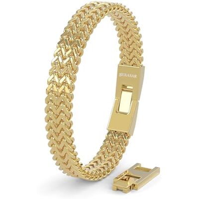 SERASAR Accessoires Hommes Or Bracelet Bijoux Chaîne de Bras Tressé Homme - Publicité SERASAR Accessoires Hommes Or Bracelet Bijoux Chaîne de Bras Tressé Homme - Publicité