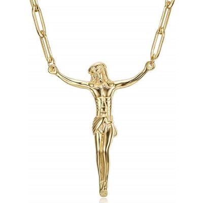 BOBIJOO Jewelry Pendentif Collier JésusCorps du Christ sans Croix Chaîne Trombone Acier Or Doré Plaqué - Publicité BOBIJOO Jewelry Pendentif Collier JésusCorps du Christ sans Croix Chaîne Trombone Acier Or Doré Plaqué - Publicité