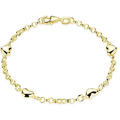 MATERIA by Matthias Wagner Bracelet pour fille, en argent 925 plaqué or, avec cœurs, 16 cm, 15.5 centimeters #-Gold - Publicité MATERIA by Matthias Wagner Bracelet pour fille, en argent 925 plaqué or, avec cœurs, 16 cm, 15.5 centimeters #-Gold - Publicité