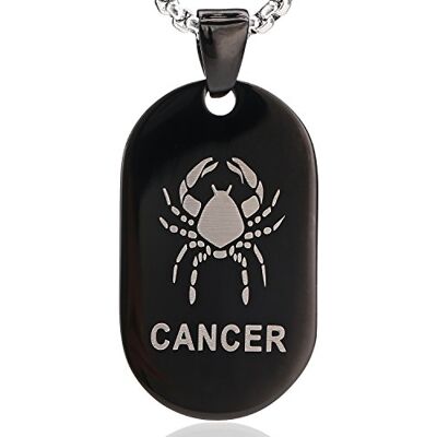 DonDon Collier Unisex avec Pendentif en Acier Inoxydable Signe du Zodiaque Noir-argenté 52 cm dans Une Pochette en Velours Cancer - Publicité DonDon Collier Unisex avec Pendentif en Acier Inoxydable Signe du Zodiaque Noir-argenté 52 cm dans Une Pochette en Velours Cancer - Publicité
