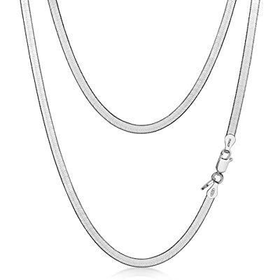 Amberta Chaîne Serpent Plate Pour Femme en Argent Sterling 925: 3 mm 50 cm - Publicité Amberta Chaîne Serpent Plate Pour Femme en Argent Sterling 925: 3 mm 50 cm - Publicité