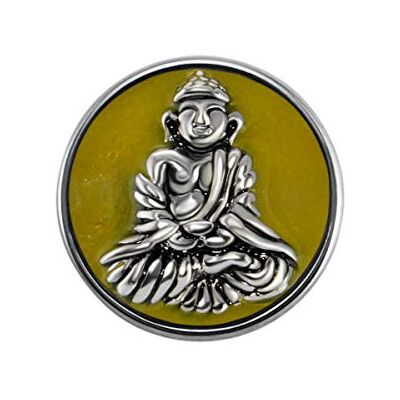 Quiges Femme Bouton Pression 18mm Argenté Shiva Jaune pour Chunk Accessoires - Publicité Quiges Femme Bouton Pression 18mm Argenté Shiva Jaune pour Chunk Accessoires - Publicité