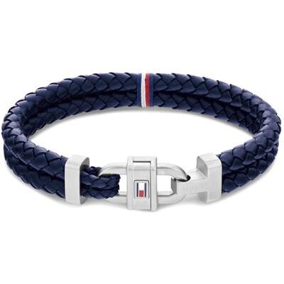 Tommy Hilfiger Jewelry Bracelet pour Homme avec Cuir Bleu et Fermeture en Acier Inoxydable - Publicité Tommy Hilfiger Jewelry Bracelet pour Homme avec Cuir Bleu et Fermeture en Acier Inoxydable - Publicité