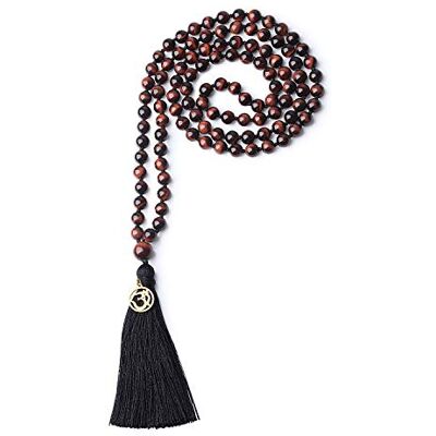 COAI Collier Mala 108 Perles Bouddhistes Nouées Om Unisexe - Publicité COAI Collier Mala 108 Perles Bouddhistes Nouées Om Unisexe - Publicité