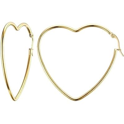 BOBIJOO Jewelry Boucles d'oreilles femme Créoles Coeur Love Acier inoxydable Or Hypoallergénique - Publicité BOBIJOO Jewelry Boucles d'oreilles femme Créoles Coeur Love Acier inoxydable Or Hypoallergénique - Publicité