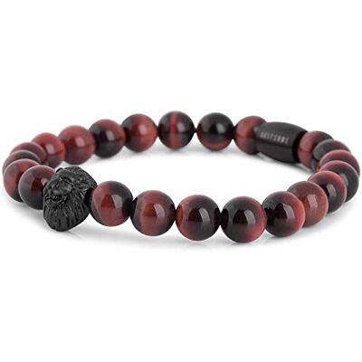 Akitsune Regis Bracelet de Perles Bijoux de Bras Femme Homme Beads Lion Noir Mat Oeil de Tigre Rouge 18cm - Publicité Akitsune Regis Bracelet de Perles Bijoux de Bras Femme Homme Beads Lion Noir Mat Oeil de Tigre Rouge 18cm - Publicité