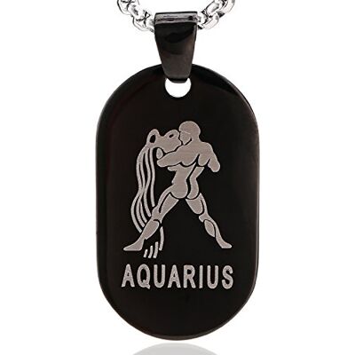 DonDon Collier Unisex avec Pendentif en Acier Inoxydable Signe du Zodiaque Noir-argenté 52 cm dans Une Pochette en Velours Verseau - Publicité DonDon Collier Unisex avec Pendentif en Acier Inoxydable Signe du Zodiaque Noir-argenté 52 cm dans Une Pochette en Velours Verseau - Publicité