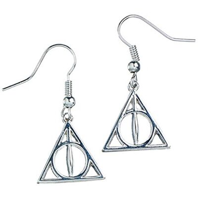 Boucles d'oreilles avec symbole des cadeaux de la mort, bijoux sous licence officielle de la saga Harry Potter - Publicité Boucles d'oreilles avec symbole des cadeaux de la mort, bijoux sous licence officielle de la saga Harry Potter - Publicité