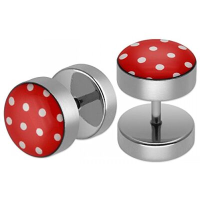 SoulCats 2 Boucles d'oreilles Rouges en Acier Inoxydable avec des Points Blancs - Publicité SoulCats 2 Boucles d'oreilles Rouges en Acier Inoxydable avec des Points Blancs - Publicité