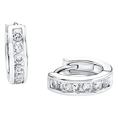 s.Oliver Boucles d'oreilles créoles pour filles en argent sterling 925, avec zircone synthétique, 1,2 cm, argent, livrées dans un coffret cadeau, - Publicité s.Oliver Boucles d'oreilles créoles pour filles en argent sterling 925, avec zircone synthétique, 1,2 cm, argent, livrées dans un coffret cadeau, - Publicité
