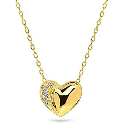 MIORE Collier Femme Or Jaune 9 Carats 375, Collier Or Femme, Diamants 0.02 ct, Pendentif Cœur, Maille Forçat, Longueur 45 cm, Fermoir Anneau à Ressort, Bijoux Femme avec Boite a Bijoux - Publicité MIORE Collier Femme Or Jaune 9 Carats 375, Collier Or Femme, Diamants 0.02 ct, Pendentif Cœur, Maille Forçat, Longueur 45 cm, Fermoir Anneau à Ressort, Bijoux Femme avec Boite a Bijoux - Publicité