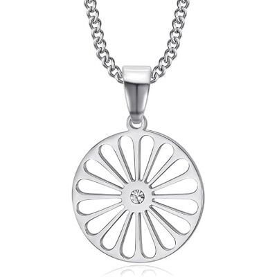 BOBIJOO Jewelry Pendentif Roue des Voyageurs Gitan Femme/Enfant en Acier Inoxydable argenté, Faux Diamant, chaîne 45 cm - Publicité BOBIJOO Jewelry Pendentif Roue des Voyageurs Gitan Femme/Enfant en Acier Inoxydable argenté, Faux Diamant, chaîne 45 cm - Publicité