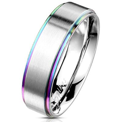 BlackAmazement Bague en acier inoxydable Rainbow Rainbow Stepped Edges Bord Pride Multicolore Argent Femme Homme, Acier inoxydable - Publicité BlackAmazement Bague en acier inoxydable Rainbow Rainbow Stepped Edges Bord Pride Multicolore Argent Femme Homme, Acier inoxydable - Publicité