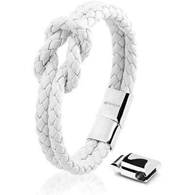 SERASAR 20cm Blanc Bracelet en Cuir pour Femmes avec Boîte Cadeau Noeud Bijoux Bracelets Belle Petite Amie Soeur Fille Mère Maman Partenaire Cadeaux Couple Women Woman Black Leather Gift Box - Publicité SERASAR 20cm Blanc Bracelet en Cuir pour Femmes avec Boîte Cadeau Noeud Bijoux Bracelets Belle Petite Amie Soeur Fille Mère Maman Partenaire Cadeaux Couple Women Woman Black Leather Gift Box - Publicité