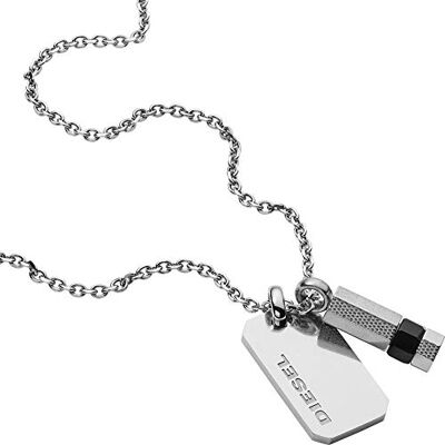 Diesel Homme en acier inoxydable avec fermoir mousqueton Collier dog tag - Publicité Diesel Homme en acier inoxydable avec fermoir mousqueton Collier dog tag - Publicité