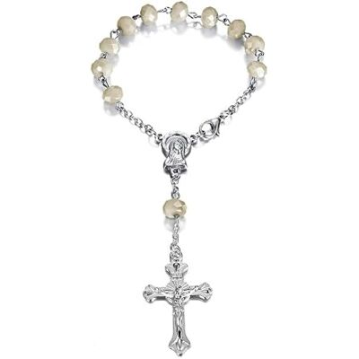BOBIJOO Jewelry Mini Chapelet Voiture Camion Bracelet Marie Vierge Croix Pendentif Argent et Nacré - Publicité BOBIJOO Jewelry Mini Chapelet Voiture Camion Bracelet Marie Vierge Croix Pendentif Argent et Nacré - Publicité