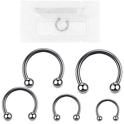 WARRIOR Piercing Fer à Cheval STÉRILISÉ Circulaire/Courbe Barbell 16G 1,2mm Diamètre 8 mm pour Tragus Helix Stérile Oreille Nez Piercing en Acier Chirurgical 316L - Publicité WARRIOR Piercing Fer à Cheval STÉRILISÉ Circulaire/Courbe Barbell 16G 1,2mm Diamètre 8 mm pour Tragus Helix Stérile Oreille Nez Piercing en Acier Chirurgical 316L - Publicité