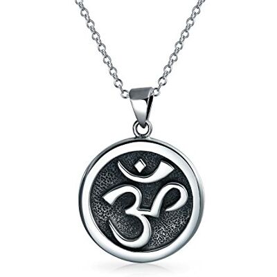 Bling Jewelry Disque Circulaire Aum Om Ohm Sanskrit Symbol Yoga Medallion Aum Om Ohm Collier Pendentif Pour Femmes Ados Hommes Collier Oxydé .925 Argent Sterling - Publicité Bling Jewelry Disque Circulaire Aum Om Ohm Sanskrit Symbol Yoga Medallion Aum Om Ohm Collier Pendentif Pour Femmes Ados Hommes Collier Oxydé .925 Argent Sterling - Publicité