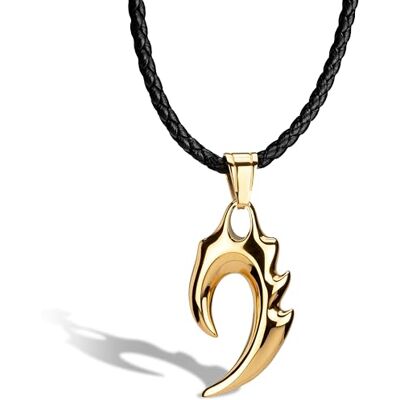SERASAR Collier Homme Cuir Fermoir Acier Inoxydable Minimaliste Flamme pour Or 60cm Simili Croix Laniere Fil Bracelet Cordon Pendentif - Publicité SERASAR Collier Homme Cuir Fermoir Acier Inoxydable Minimaliste Flamme pour Or 60cm Simili Croix Laniere Fil Bracelet Cordon Pendentif - Publicité