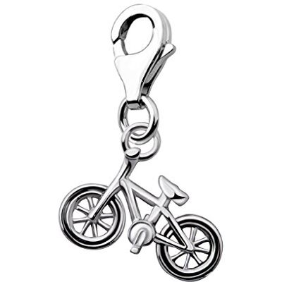Quiges Charm Pendentif Perle avec Fermoir Femme Argent 925 Bicyclette 3D - Publicité Quiges Charm Pendentif Perle avec Fermoir Femme Argent 925 Bicyclette 3D - Publicité