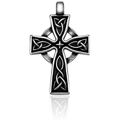 BlackAmazement Collier pendentif en acier inoxydable 316L Celtes Germanen Croix Noeud Argent Noir Biker Homme, Acier inoxydable - Publicité BlackAmazement Collier pendentif en acier inoxydable 316L Celtes Germanen Croix Noeud Argent Noir Biker Homme, Acier inoxydable - Publicité